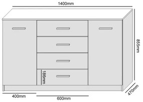Comodă TAYLER albă