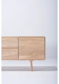 Comodă TV din lemn masiv de stejar Gazzda Fawn Natural