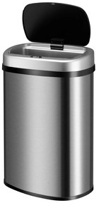 Coș de gunoi pătrat cu senzor - 50 L - argintiu