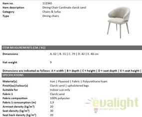 Scaun elegant design LUX Cardinale, clarck sand 111945 HZ