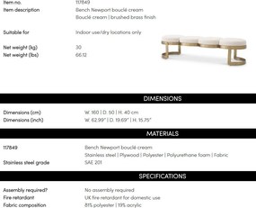 Bancheta moderna design LUX Newport