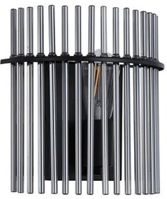 Aplica de perete metal negru, tije din sticla Swizzle