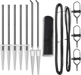 vidaXL Stâlp de gard. Gri 10 x 0,6 m (plasă de 13 mm) Oțel și PVC