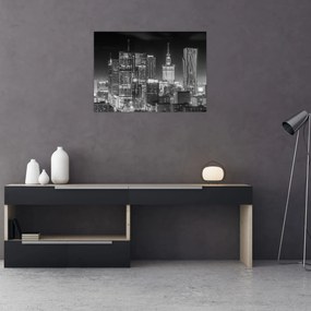 Tablou pe sticlă - Alb și negru New York (70x50 cm)
