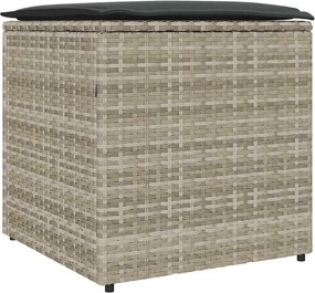 vidaXL Cutie pentru perne Gri deschis 50 x 50 x 50 cm poliratan