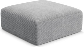 Taburet gri deschis cu tapițerie din catifea reiată Campi – Cosmopolitan Design