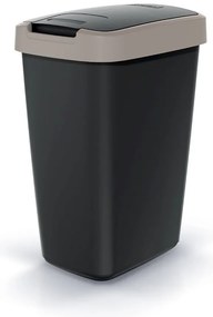 Coș de gunoi cu capac colorat, 12 l, maro/negru