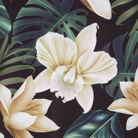 Draperie verde scurtă decorativă, cu flori, agățat de cârlige Lungime: 170 cm