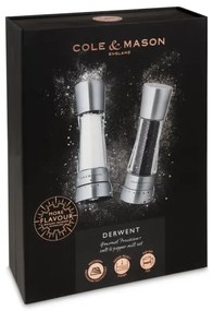 Cole&Mason DERWENT set 2 râșnițe sare și piper, 19 cm, crom lucios