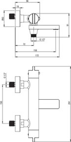 Catherine Baterie termostatica pentru cada BCH_D1BT