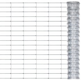 Gard de gradina, argintiu, 50x0,8 m, otel zincat 1, 50 x 0.8 m, 17 wires, 15 cm