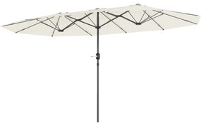 Outsunny Umbrelă dublă 436 x 260 cm, Protecție UV, Umbrelă de oțel cu manivelă, Ovală Bej | Aosom Romania