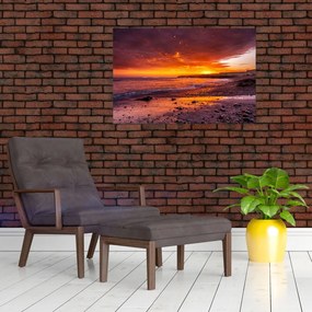 Tablou cu apus de soare la mare (90x60 cm)