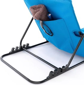 Saltea de plajă reglabilă cu spătar, albastră, 2 bucăți