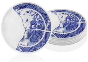Set Farfurii Portelan, 6 Piese, Culoare Alb / Albastru, 280TMA1457