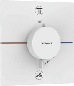 Baterie dus termostatata incastrata alb mat Hansgrohe ShowerSelect Comfort E 2 functii