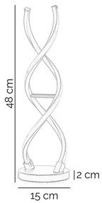 Lampă LED de masă ONLI DNA LED/12W/230V 4000K 48,5 cm argintiu