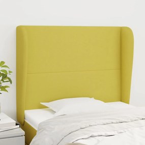 Tablie de pat cu aripioare, verde, 83x23x118 128 cm, textil 1, Verde, 83 x 23 x 118 128 cm