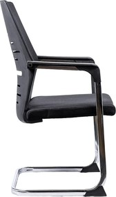 Scaun vizitator din mesh cu cadru cromat OFF 807 negru