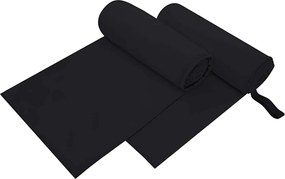 vidaXL Prosoape Sport 2 pcs Negru 200 x 100 cm Poliester și poliamidă