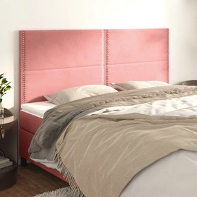3116263 vidaXL Tăblii de pat, 4 buc, roz, 100x5x78/88 cm, catifea