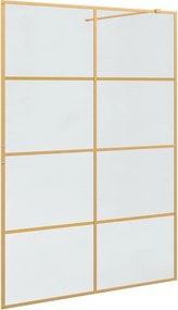 vidaXL Zid de duș walk-in Auriu 140 x 195 cm sticlă securizată