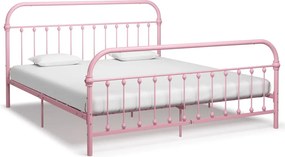 vidaXL Cadru de pat, roz, 180 x 200 cm, metal