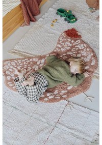 Covor pentru copii maro lavabil, țesut manual din bumbac 110x100 cm Chicken – Lorena Canals