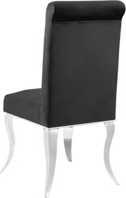 Set 2 scaune Modern Barock, argintiu/ catifea neagra