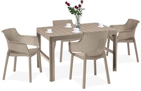 Set mobilier de grădină Evyon 4+1 cappuccino