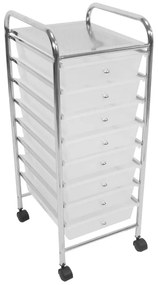 Etajeră pe roți din plastic alb-argintiu 33x83 cm – Premier Housewares