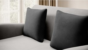 Canapea gri deschis/gri antracit extensibilă cu tapițerie din catifea 130 cm Ario – ELTAP