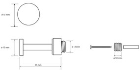 Cârlig drept Sapho XR217 X-Round 3,5 cm, crom