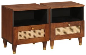 vidaXL Mese de noptieră cu sertar 2 pcs 40 x 33 x 46 cm