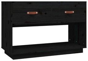821526 vidaXL Comodă TV, negru, 90x40x60 cm, lemn masiv de pin
