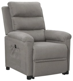 3098257 vidaXL Fotoliu cu ridicare, gri deschis, textil