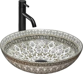 Lavoar pe blat Rea Arte cu motive florale 40 cm gri
