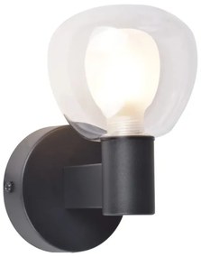 Aplica de perete pentru baie POLA, 1x G9, 5W, 230V, IP44, negru/transparent