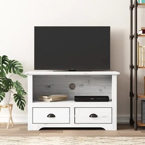 355074 vidaXL Comodă TV cu 2 sertare „BODO” alb 91,5x44,5x56 cm lemn de pin