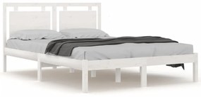 3105546 vidaXL Cadru de pat, alb, 160x200 cm, lemn masiv