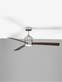 Ventilator de tavan cu telecomanda design modern AXEL otel nuc/stejar