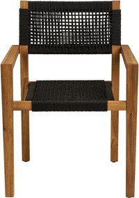 Scaun de grădină negru din lemn masiv Anzio – House Nordic