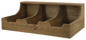 Raft organizator, natur, din lemn masiv, cu 3 compartimente, Gaal