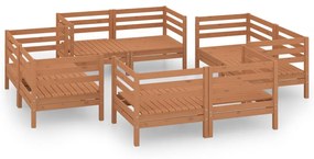 3082430 vidaXL Set mobilier de grădină, 8 piese, maro miere, lemn masiv de pin