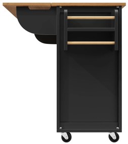 Insulă de bucătărie cu blat reglabil, Negru | Aosom Romania