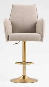 HR280W Scaun Latte Boucle cu Bază Aurie