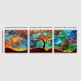Tablou pânză  Sky Colorat, Multicolor, 30x90 cm, 3 bucăți