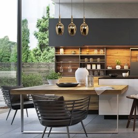 Lustră pe cablu LUGANO 3xE14/40W/230V aurie