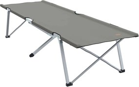 vidaXL Pat pliabil pentru camping Manual Gri 194 x 62,5 x 42,5 cm
