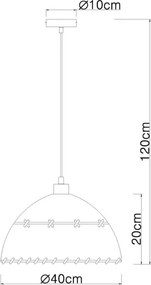 Lustră pe cablu Globo 15442H1 REX 1xE27/60W/230V
